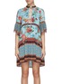 Main View - Click To Enlarge - ALICE & OLIVIA - GLORY' Floral Print Drawstring V-Neck Tier Ruffle Dress