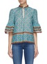 Main View - Click To Enlarge - ALICE & OLIVIA - JULIUS' Geometric Floral Pattern Tier Ruffle Blouse