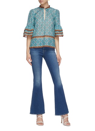 Figure View - Click To Enlarge - ALICE & OLIVIA - JULIUS' Geometric Floral Pattern Tier Ruffle Blouse