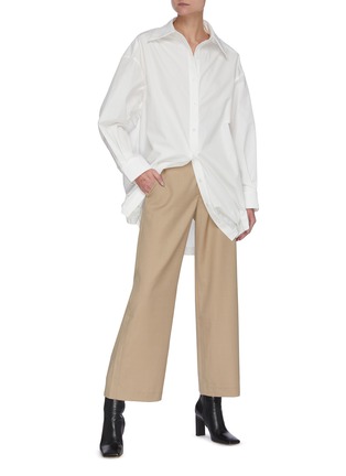 Figure View - Click To Enlarge - MAYA LI - Dual waist straight leg suiting pants