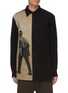 Main View - Click To Enlarge - ZIGGY CHEN - Graphic print panel linen shirt