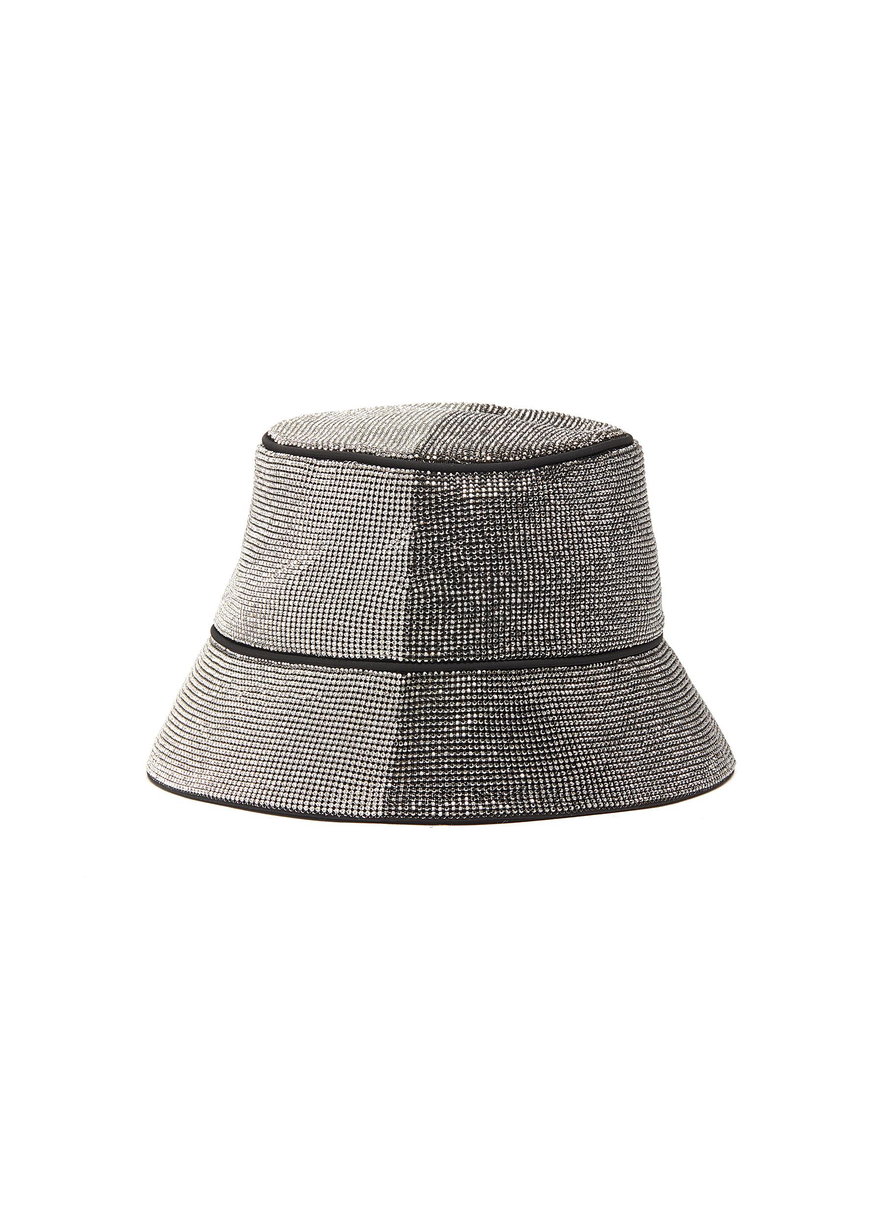 KARA PANEL CRYSTAL MESH BUCKET HAT