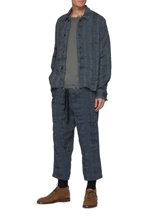 Figure View - Click To Enlarge - UMA WANG - Textured stripe shirt jacket