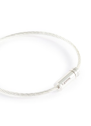 Detail View - Click To Enlarge - LE GRAMME - 'CABLE' Silver Screw Closure Bracelet 7g