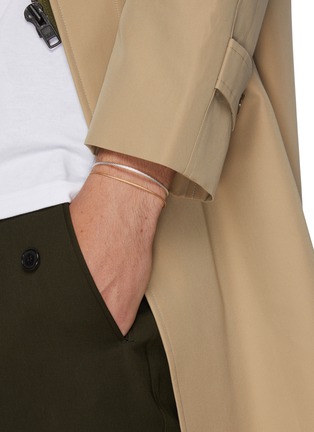 Figure View - Click To Enlarge - LE GRAMME - 'CABLE' Silver Screw Closure Bracelet 7g