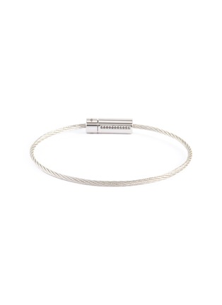 Main View - Click To Enlarge - LE GRAMME - 'Cable' Black Diamond Silver Bracelet 7g