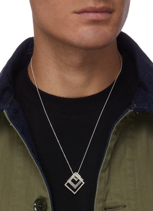 Figure View - Click To Enlarge - LE GRAMME - Triple Square Pendant Silver Necklace