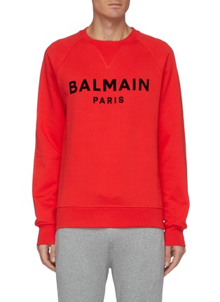 Main View - Click To Enlarge - BALMAIN - Logo Print Raglan Sweatshirt