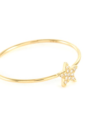 Detail View - Click To Enlarge - EF COLLECTION - Diamond 14k Yellow Gold Star Ring