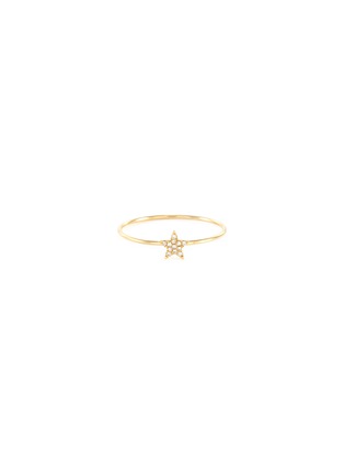 Main View - Click To Enlarge - EF COLLECTION - Diamond 14k Yellow Gold Star Ring