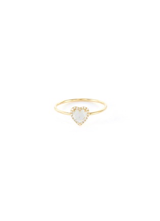 Main View - Click To Enlarge - EF COLLECTION - Diamond Topaz 14k Yellow Gold Heart Ring