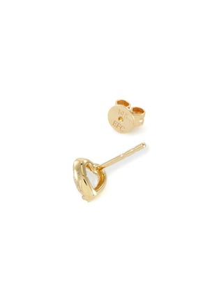 Detail View - Click To Enlarge - EF COLLECTION - Diamond Topaz 14k Yellow Gold Heart Stud Earrings