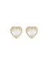 Main View - Click To Enlarge - EF COLLECTION - Diamond Topaz 14k Yellow Gold Heart Stud Earrings