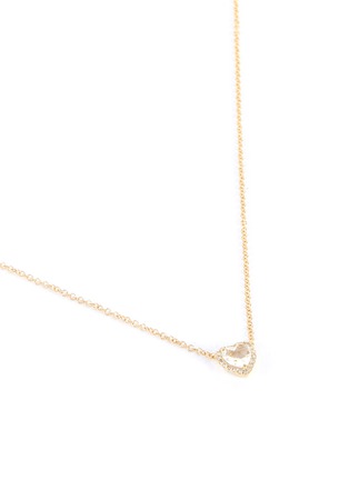 Detail View - Click To Enlarge - EF COLLECTION - Diamond Topaz 14k Yellow Gold Heart Necklace