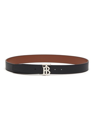 Main View - Click To Enlarge - BURBERRY - Monogram Plaque Reversible Leather Belt