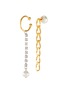Main View - Click To Enlarge Main View - Click To Enlarge - JOOMI LIM - Glam Riot' Chain Crystal Asymmetrical Drop Earrings