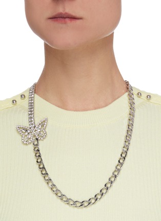 Figure View - Click To Enlarge - JOOMI LIM - Crystal Butterfly Charm Chain Necklace