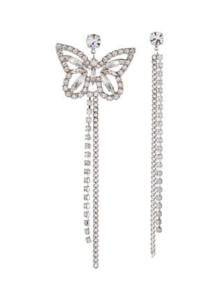 Main View - Click To Enlarge - JOOMI LIM - Crystal Chain Butterfly Asymmetrical Drop Earrings