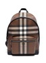 Main View - Click To Enlarge - BURBERRY - 'ML Jett' Archive Check Leather Backpack