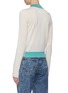 Back View - Click To Enlarge - MAISON MARGIELA - Deconstructed Detail Duo-tone Wool Cotton Polo Sweater