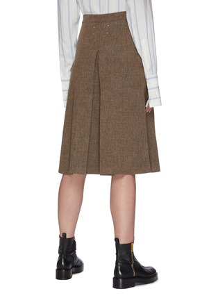 Back View - Click To Enlarge - MAISON MARGIELA - Spliced wool chevron culottes