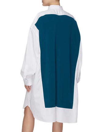 Back View - Click To Enlarge - MAISON MARGIELA - Knit panel oversized shirt dress