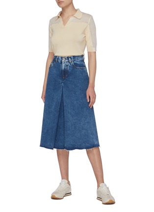 Figure View - Click To Enlarge - MAISON MARGIELA - Spliced recycled denim culottes