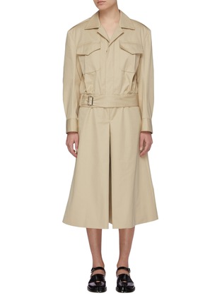 Main View - Click To Enlarge - MAISON MARGIELA - Cotton trench culotte jumpsuit