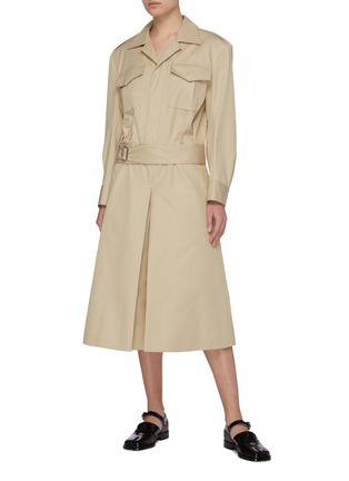 Figure View - Click To Enlarge - MAISON MARGIELA - Cotton trench culotte jumpsuit