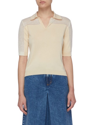 Main View - Click To Enlarge - MAISON MARGIELA - Ribbed panel collared V-neck top