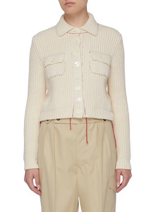 Main View - Click To Enlarge - MAISON MARGIELA - Contrasting stitch detail cardigan