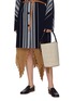 Front View - Click To Enlarge - LOEWE - Gate' woven handle anagram canvas bucket bag