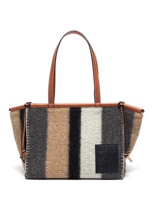 Main View - Click To Enlarge - LOEWE - Cushion' Leather Logo Patch Colourblock Felt Tote