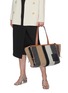 Figure View - Click To Enlarge - LOEWE - Cushion' Leather Logo Patch Colourblock Felt Tote