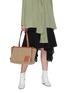 Figure View - Click To Enlarge - LOEWE - Cushion Small' Leather Logo Patch Felt Tote
