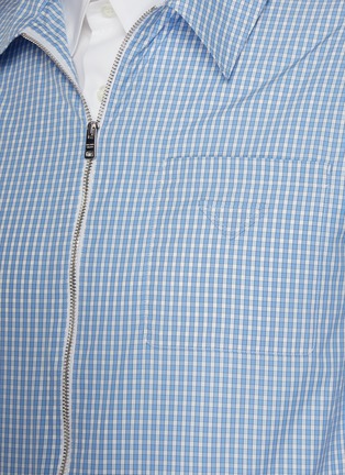  - PRADA - Patch Pocket Checker Print Zip-up Shirt