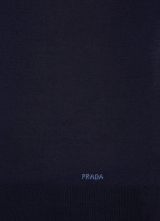  - PRADA - Logo Embroidered Cashmere Sweater