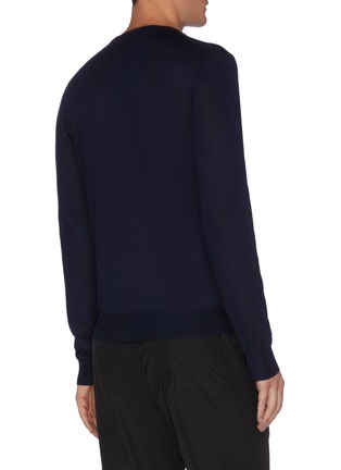 Back View - Click To Enlarge - PRADA - Logo Embroidered Cashmere Sweater