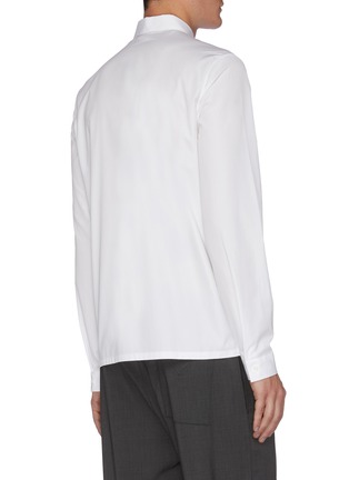 Back View - Click To Enlarge - PRADA - Point Collar Patch Pocket Cotton Shirt