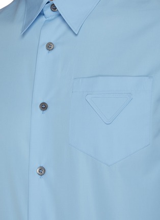  - PRADA - Point Collar Patch Pocket Cotton Shirt