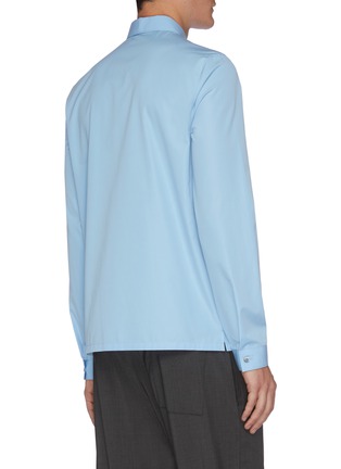 Back View - Click To Enlarge - PRADA - Point Collar Patch Pocket Cotton Shirt