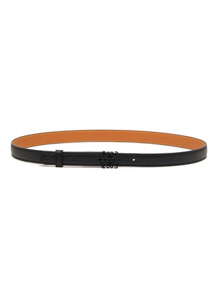 Main View - Click To Enlarge - LOEWE - Tonal Anagram Plaque Thin Leather Belt