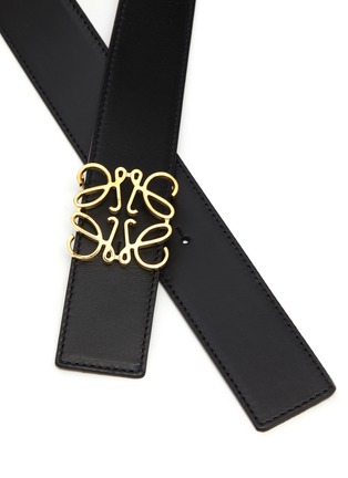 Detail View - Click To Enlarge - LOEWE - Anagram Plaque Leather Belt