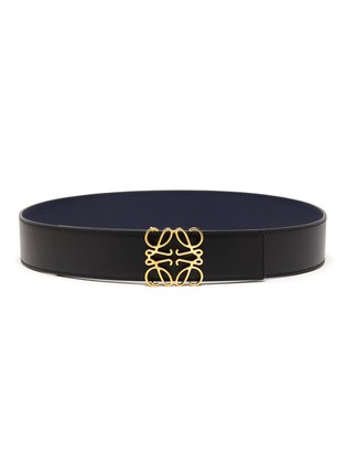 Main View - Click To Enlarge - LOEWE - Anagram Plaque Leather Belt