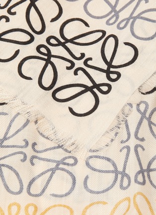 Detail View - Click To Enlarge - LOEWE - Anagram Wool Silk Cashmere Blend Scarf