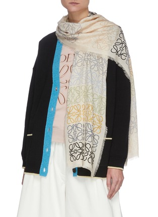 Figure View - Click To Enlarge - LOEWE - Anagram Wool Silk Cashmere Blend Scarf