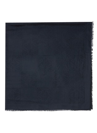 Detail View - Click To Enlarge - LOEWE - Anagram Checkboard Wool Silk Cashmere Blend Scarf