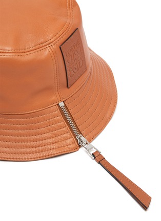 Detail View - Click To Enlarge - LOEWE - Logo Patch Leather Fisherman Hat