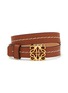 Main View - Click To Enlarge - LOEWE - Anagram Plaque Double Strap Leather Bracelet