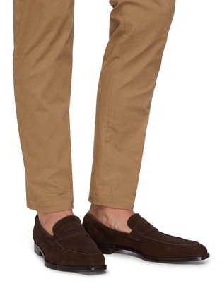 Figure View - Click To Enlarge - GEORGE CLEVERLEY - George' Chisel Toe Leather Penny Loafers